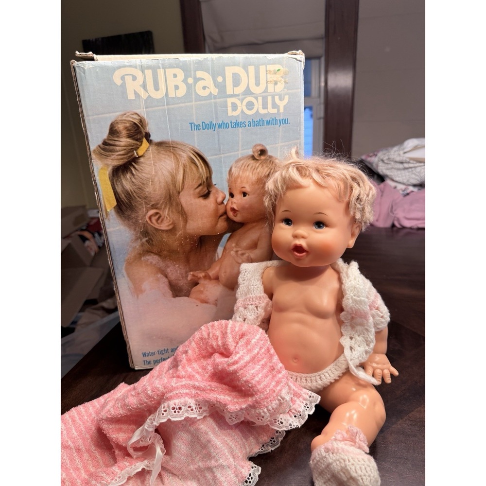 Vintage Ideal 1974 Rub A Dub Dolly Sweater